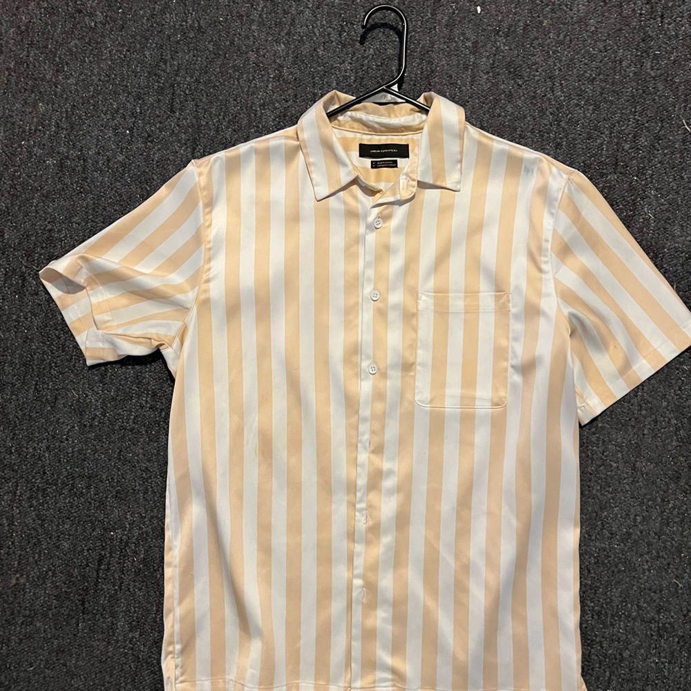 Urban Outfitters Beige and White Striped Shirt
